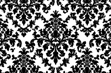 Monochrome Geometric Floral Pattern | Elegant Curving Decorative Design