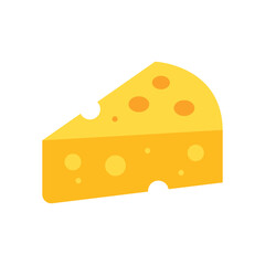 Cheese Dairy Flat Color Icon: Food Ingredient and Dairy Product