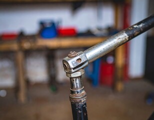 Close-up bike frame joint