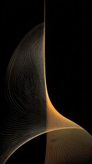 Abstract gold lines on black background