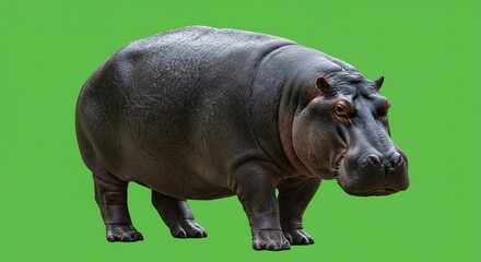 Fototapeta premium Hippopotamus with transparent background