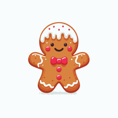 Cute gingerbread man with icing