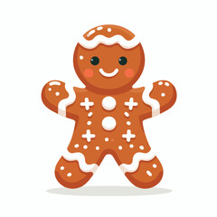 Cute gingerbread man with icing