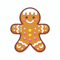 Cute gingerbread man with icing
