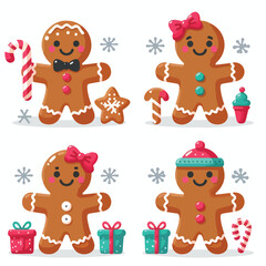 Obraz premium Cute gingerbread man with icing