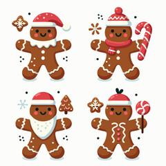 Cute gingerbread man with icing