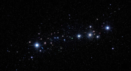 Obraz premium Glittering Starfield on Black Background, Cosmic Abstract Concept