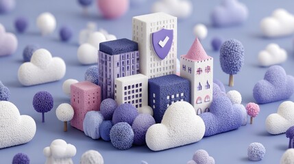 Isometric Louvain City Shield