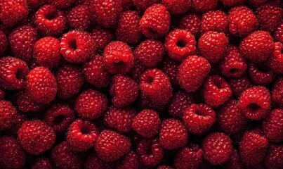 Close-up view of many fresh raspberries (1)