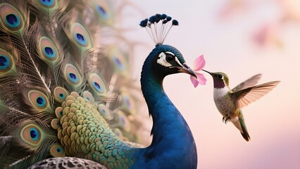 Obraz premium Peacock with feathers