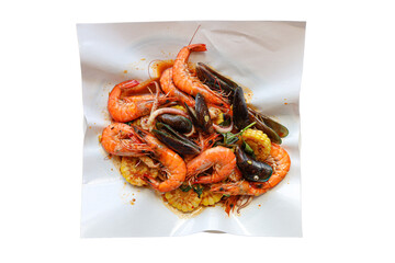 Seafood Boil with Prawns, Mussels, and Corn

