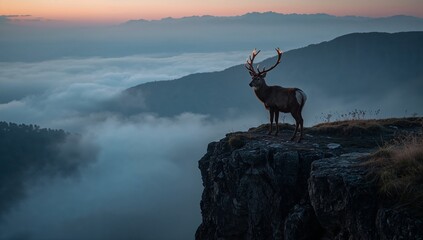 Naklejka premium deer in the mountains