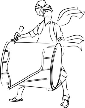 drummer playing drum sketch clip art preview