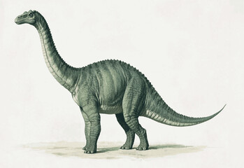 Hatchling's First Storm Brachiosaurus altitho rax dinosaur isolated watercolor vector illustration svg © Arun168