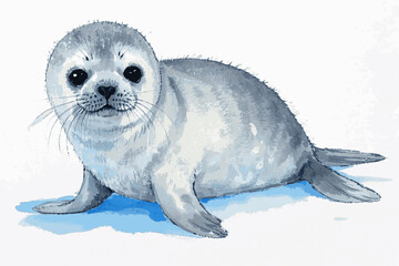  Harbor Glide Flow seal isolated watercolor vector illustration svg © Arun168