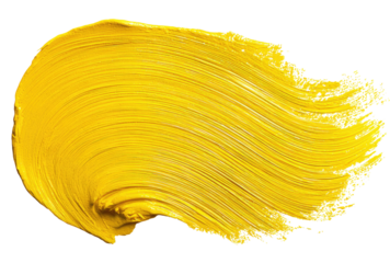 A vibrant yellow paint stroke