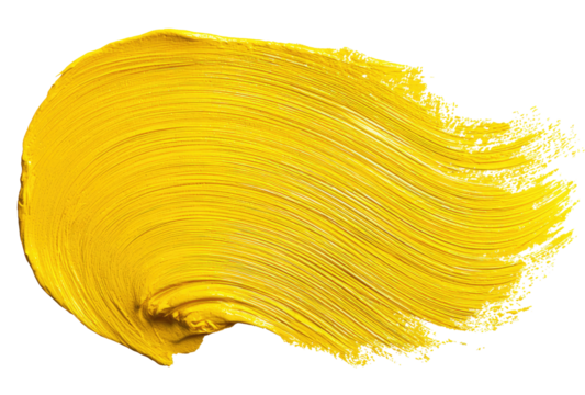 A vibrant yellow paint stroke