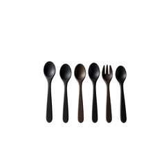 Minimalist Black Plastic Cutlery Set for Modern Table Settings
