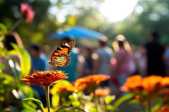 Park butterfly flower outdoors.