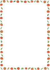 귀여운 감 일러스트 프레임 세로