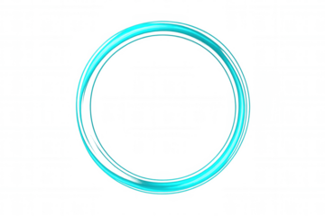 Light blue circle rotating gracefully on a transparent background, perfect for enhancing graphic design projects with a modern touch