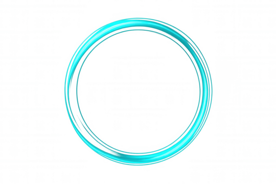 Light blue circle rotating gracefully on a transparent background, perfect for enhancing graphic design projects with a modern touch