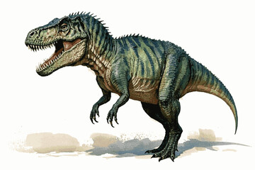 Fototapeta premium Triceratops Dawn Mist Tyrannosaurus rex dinosaur isolated watercolor vector illustration svg