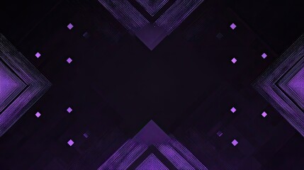 Abstract, symmetrical design with intersecting, textured, purple lines on a dark background.  Small, light purple squares scattered throughout