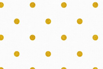 Gold polka dots on a white background