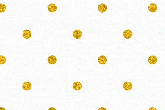 Gold polka dots on a white background