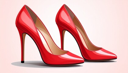 red high heels shoes