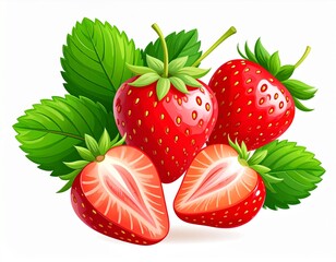 strawberry on white background
