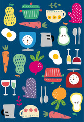 北欧風キッチンイラスト