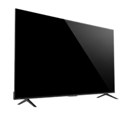 Modern flat screen television with sleek design and sharp edges, transparent background, cutout PNG