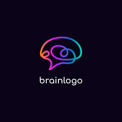 brain colorful logo vector