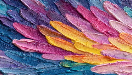 Textured abstract painting with vibrant colors