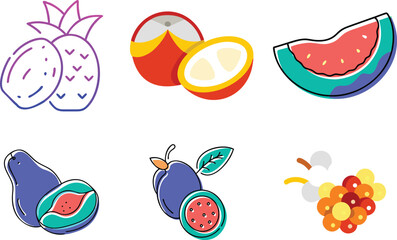 set of fruit icons