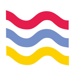 Obraz premium Colorful Flat Wavy Lines Abstract Design Element Background Illustration