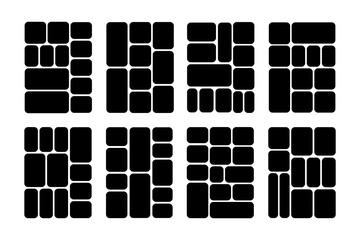 Bento grid abstract poster template minimal geometric modern frame style. Metaball y2k pattern for ui, website vector 10 eps