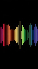 Obraz premium Colorful sound wave graphic on black