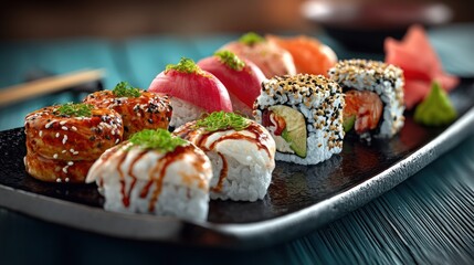 sushi on an aesthetic plate