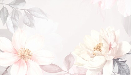 Obraz premium Floating frosted floral elements gracefully drift across a soft neutral background, creating a delicate, airy, and elegant composition perfect for design, decoration, stationery, digital projects, sea