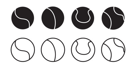 tennis ball icon set. tennis ball icon page symbol for your web site design tennis ball icon logo, app, UI. tennis ball icon in trendy flat style isolated on background, Vector illustration