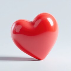Red heart shape, glossy finish, studio shot