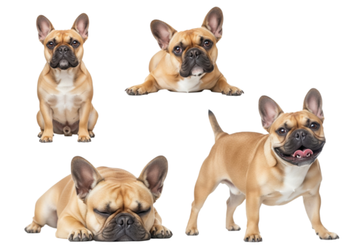 PNG Pug Dog Transparent Isolated on White Background Cute Wrinkled Face