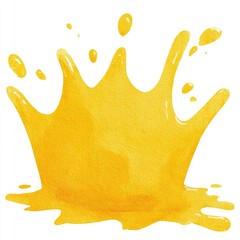 Splash of bright yellow liquid, crown-like shape