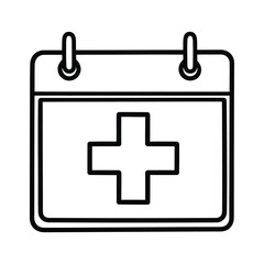 Medical Appointment Calendar Line Art Vector Icon Isolated on White