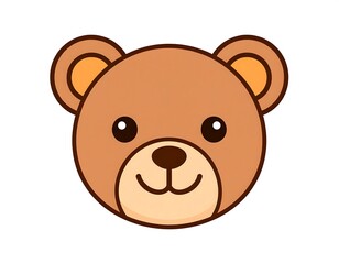 Fototapeta premium Cartoon bear head, simple design