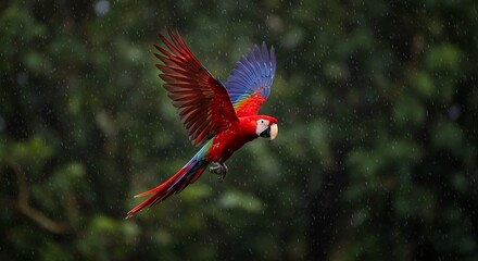 Naklejka premium red and green macaw