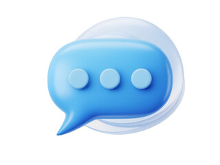 Fototapeta premium Blue Speech Bubble with Three Dots chat bubble message